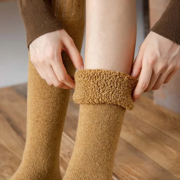 chaussette chauffante longue en laine pour femme