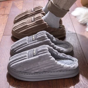 pantoufle d'hiver en fourrure pour homme