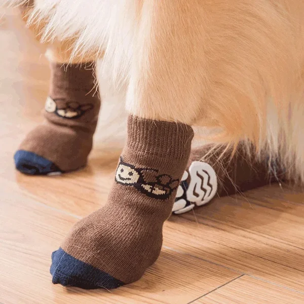 chaussette pantoufle en coton antidérapantes pour chien