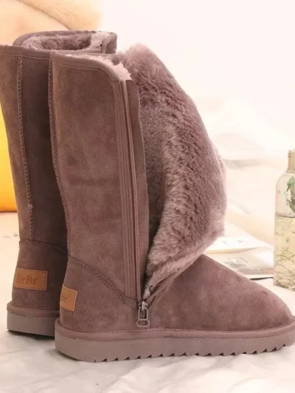 bottes pantoufles femme en cuir véritable
