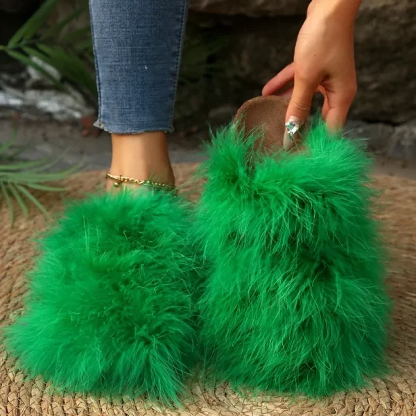 mules pantoufles femmes en peluche printemps