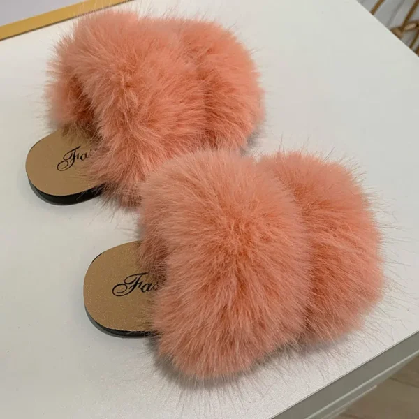 chaussure pantoufle d'été en fourrure