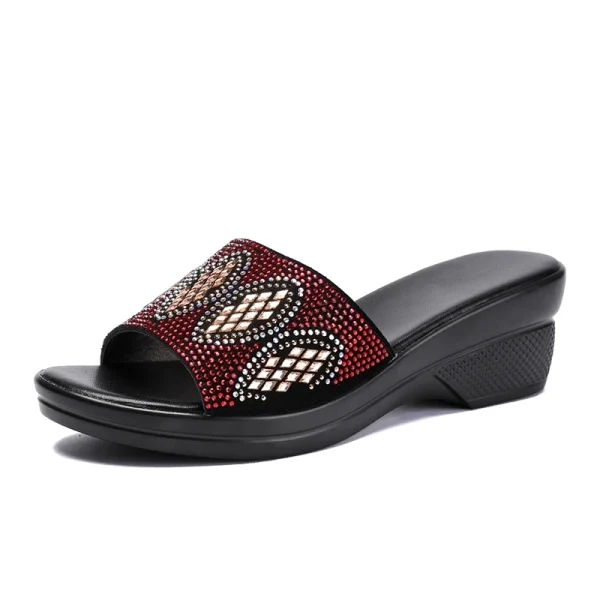 pantoufles en cuir pour dames