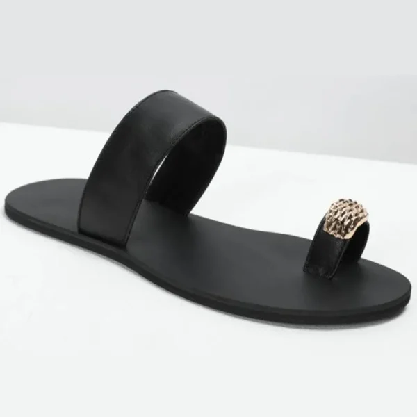 pantoufles d'extérieur en cuir