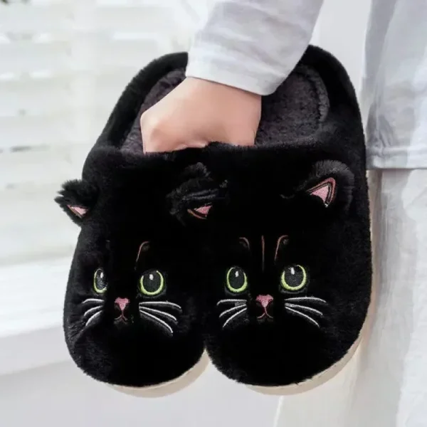 chaussure pantoufle de chat en fourrure