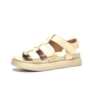 sandales d'été en cuir pour femmes basses