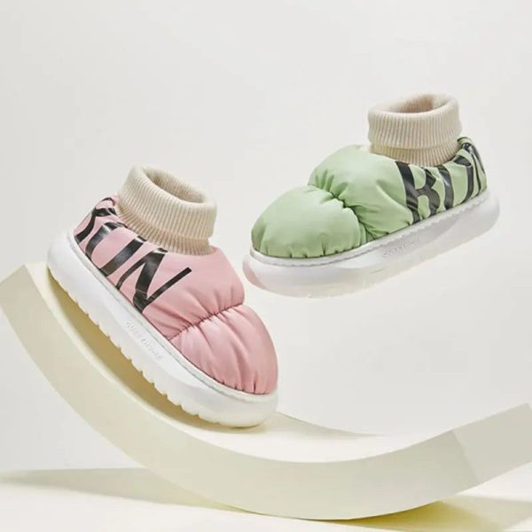 botte pantoufle de neige antidérapantes en coton pour femmes et hommes