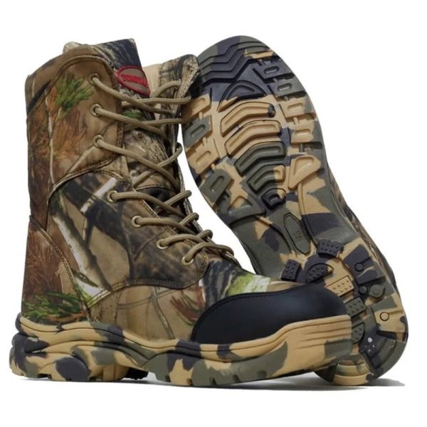 bottes de randonnée camouflage antidérapantes