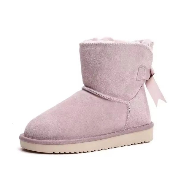 bottine pantoufle hiver chaudes en fourrure et daim