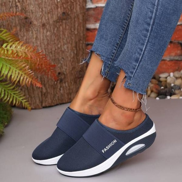 mules orthopédiques respirants bleu confort plus