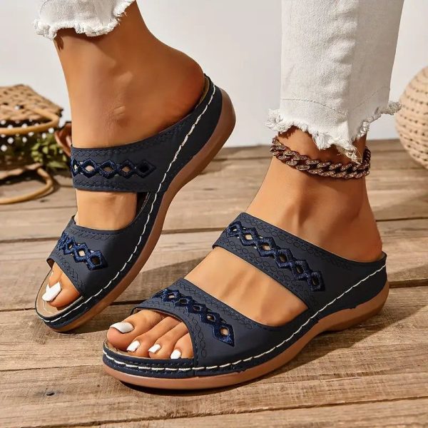 sandales orthopédiques élégance confort en bleu