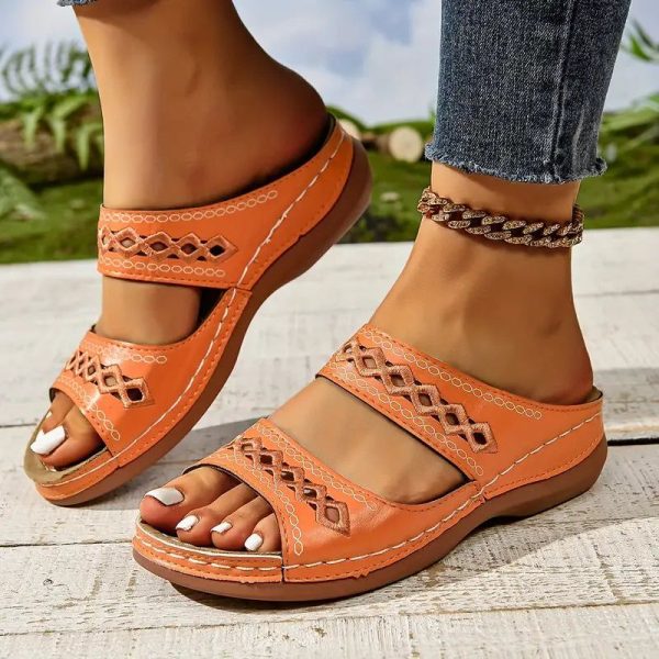 sandales orthopédiques élégance confort en orange